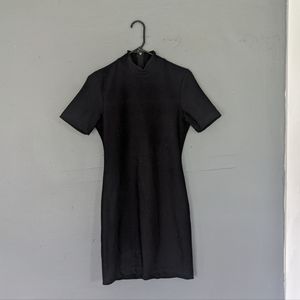 Vintage black mock neck mini dress